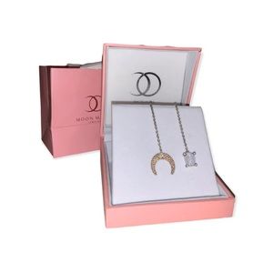 Moon Magic silver moon and crystal necklace